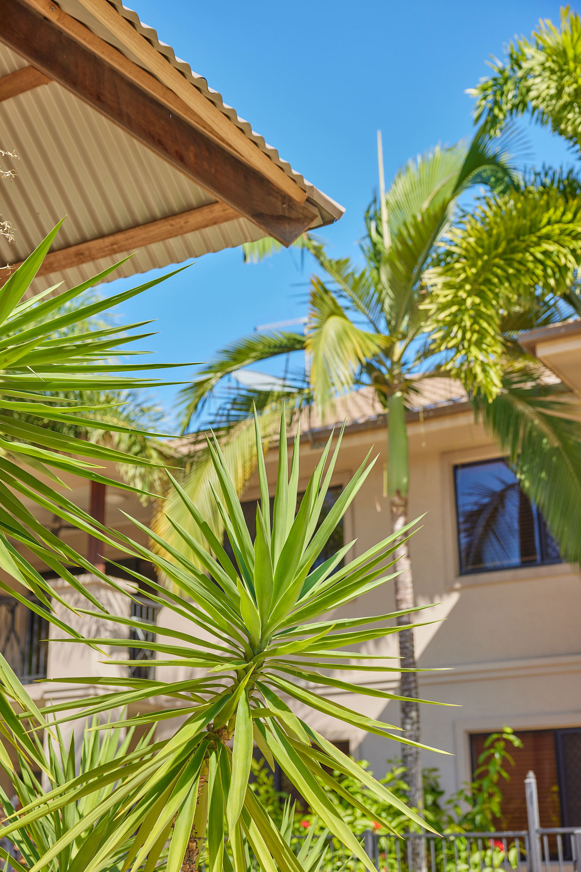 tropical building of apartments and units owned as investments, with property management by NQ Rentals